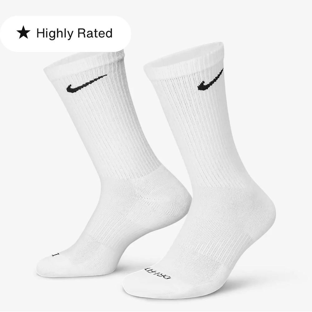 3 - White Nike Midcalf socks
